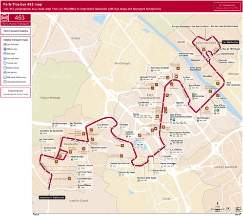 Paris TICE bus maps and timetables for 401 through to 510P