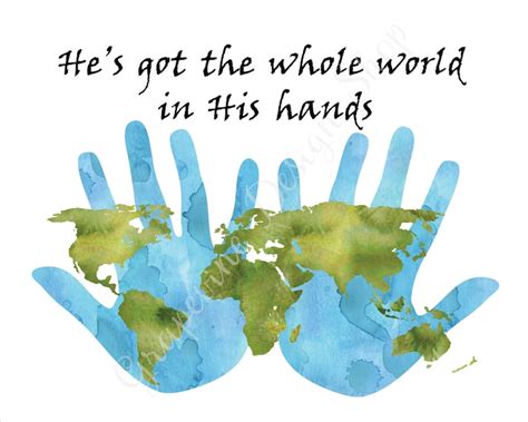 He's got the whole world in His hands. Christian Print. | Etsy