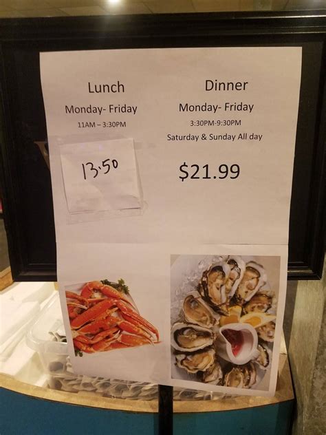 Menu at Ocean Buffet restaurant, St. George, 350 E E St George Blvd