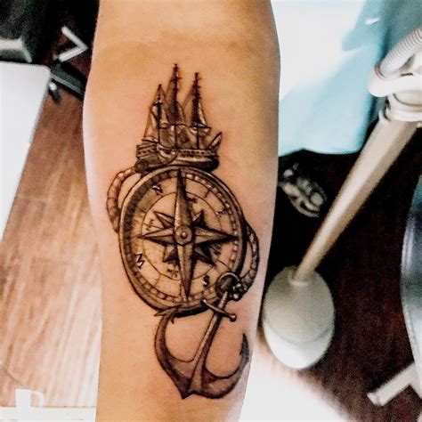 #ship #compasstattoo #compass #armtattoos #tattoos | Compass tattoo ...