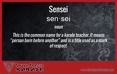 Karate Terms Glossary: Definition of Sensei