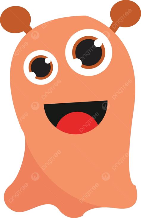 Illustration Of A Cheerful Creature With Large Eyes Either In Vector Or ...