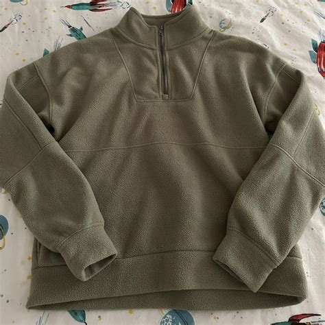 GREEN QUARTER ZIP JACKET 🍂🍁🍃 - Medium - super warm... - Depop