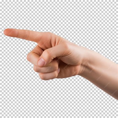 Mano apuntando aislado sobre fondo transparente | Archivo PSD Premium