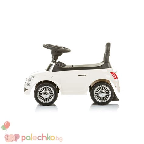 Детска кола за яздене Chipolino Фиат 500 Бяла - Палечко.БГ - Детски играчки
