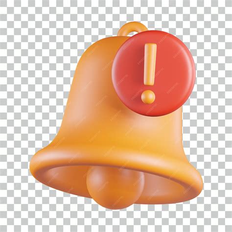 premium psd warning bell notification  icon