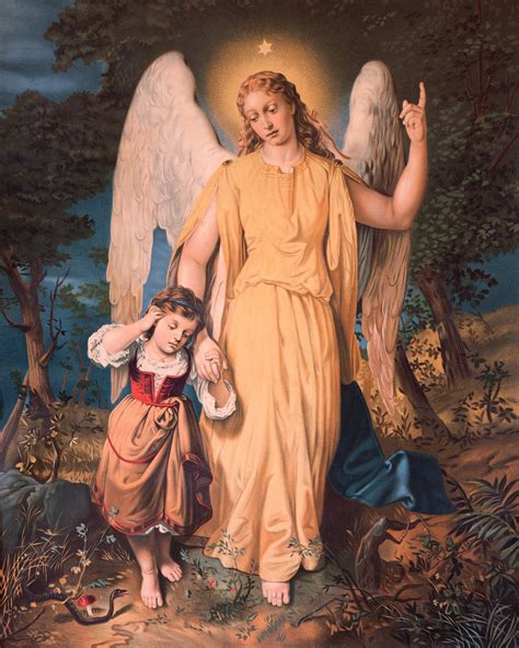 GUARDIAN ANGEL Sh Catholic picture print | Etsy