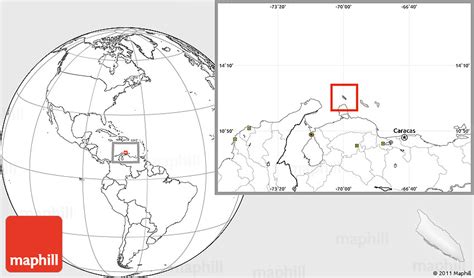 Satellite Location Map of Aruba, blank outside