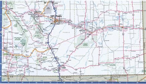 Eastern Colorado roads map.Map of East Colorado cities and highways