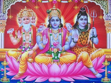 (Left to Right) Brahma, Vishnu, Shiva