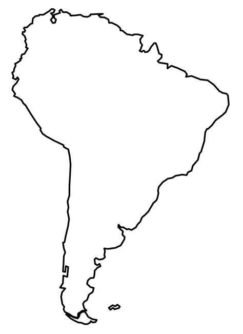 Blank Map Of South America Printable