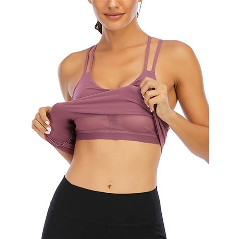 yoga tops with built in bra cotton and gold