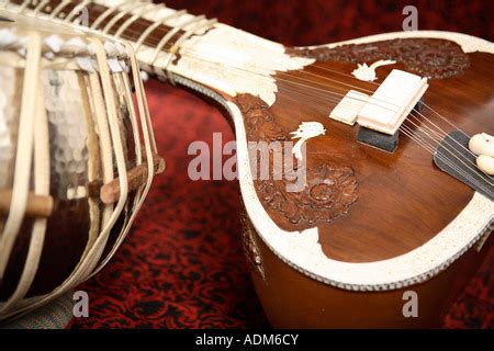 Indian classical musical instruments sitar tabla Stock Photo: 15283778 ...
