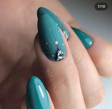 Зелёный маникюр | Gel nails, Beautiful nails, Nails