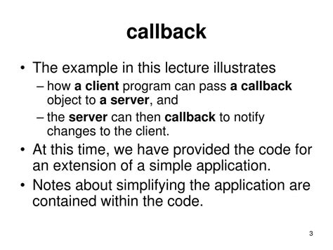 PPT - callback PowerPoint Presentation, free download - ID:5647762