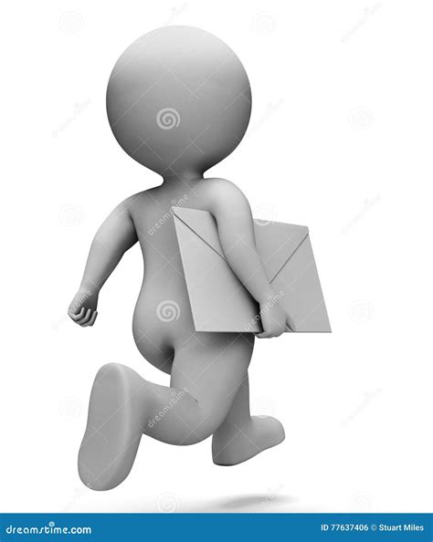 Letter Deliver Means Send Message and Communication 3d Rendering Stock