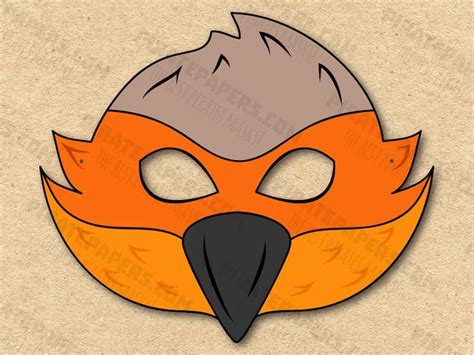 Bird Mask Printable, Paper DIY for Kids and Adults. PDF Template ...