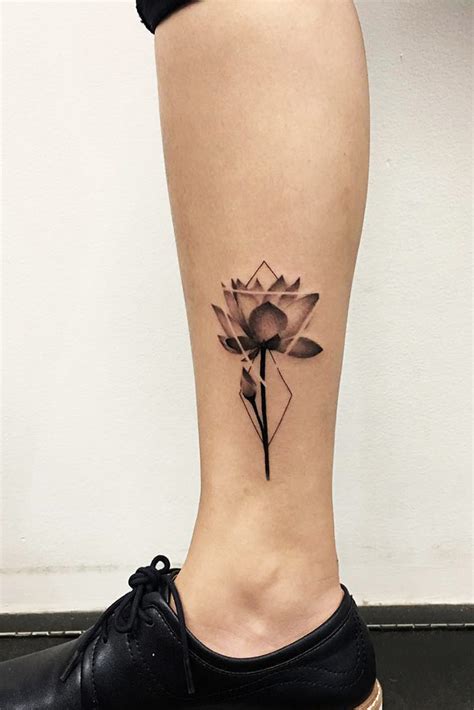 Lotus Flower Leg Tattoos
