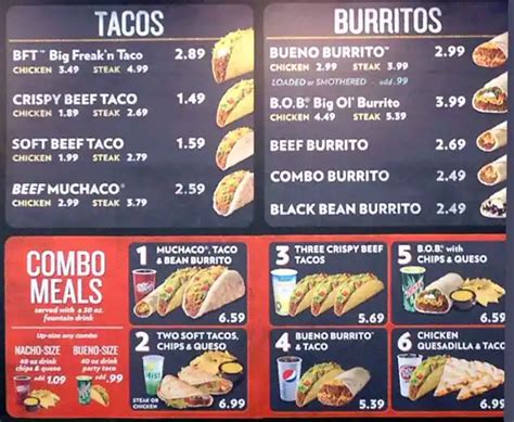 Taco Bueno Menu, Menu for Taco Bueno, Circle C Ranch, Austin ...