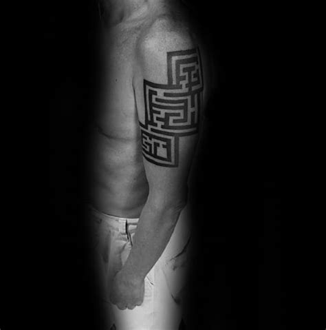 70 Maze Tattoo Designs For Men - Geometric Puzzle Ink Ideas