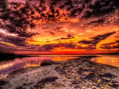 sunset  night sunset nature pictures night