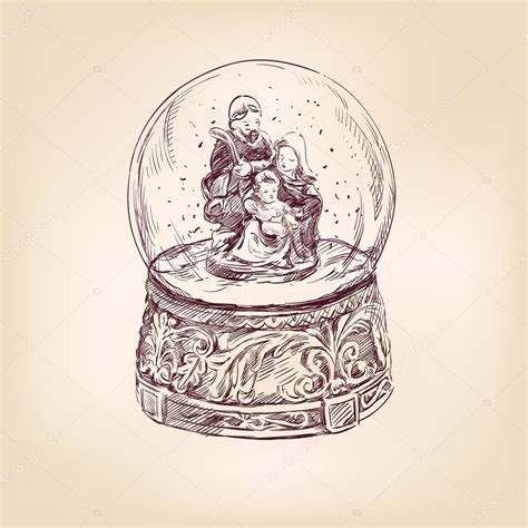 Snow Globe Drawing at GetDrawings | Free download