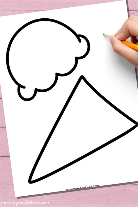 Simple Ice Cream Cone Template Printable Free - Employee Onboarding