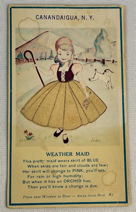 Lot - Vintage Canandaigua, N.Y. "Weather Maid" Hygroscope Forecasting