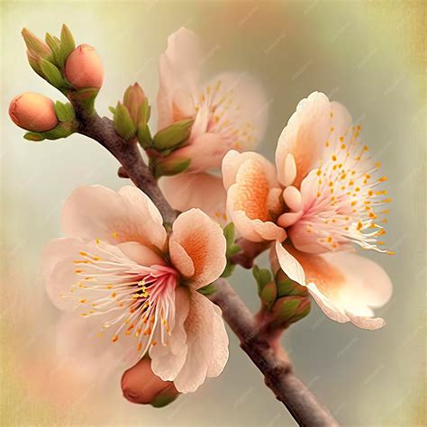 premium photo peach flowers