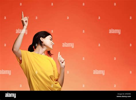 Funny dancing happy young woman Stock Photo - Alamy