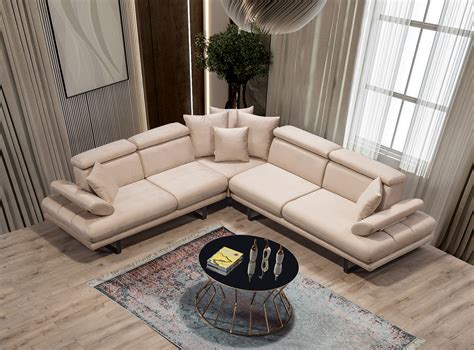 TESLA Beige Creme Ecksofa – Viva Möbel