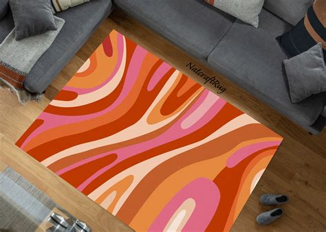Groovy Psychedelic, Retro Swirl Rug, Groovy Funky Rug, Wavy Retro Area