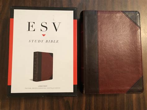 Personalized ESV Large Print Study Bible - Brown TruTone - Custom Impr