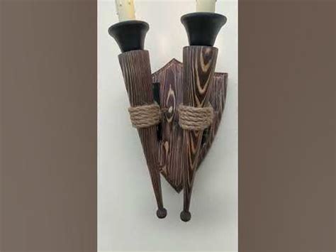 Настенный светильник под старину с факелами / Rustic wall light with ...