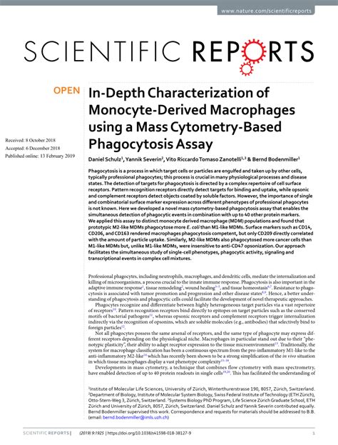 (PDF) In-Depth Characterization of Monocyte-Derived Macrophages using a Mass Cytometry-Based ...