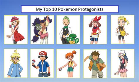 Top 10 Pokemon Protagonists by waterninja12345 on DeviantArt