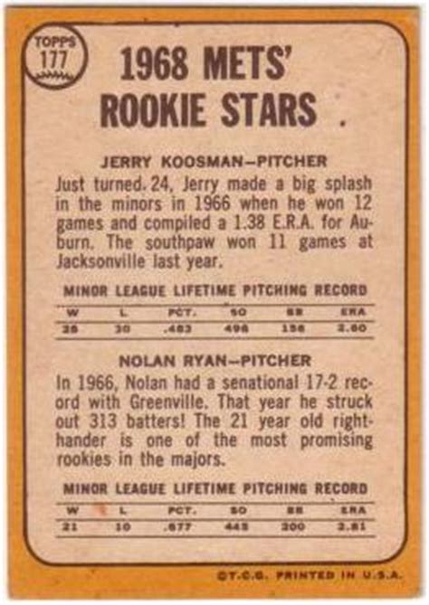 1968 Topps Nolan Ryan Rookie Card