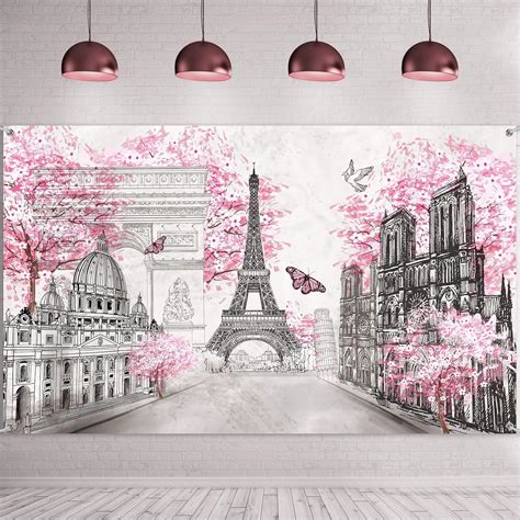 Amazon.com : Paris Tapestry Wall Backdrop Eiffel Tower Photo Banner