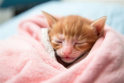 Newborn kitten opening eyes for first time | Premium AI-generated image