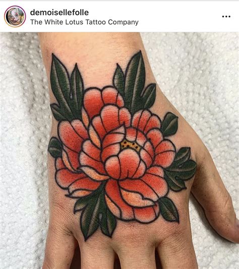 Traditional Peony Tattoo