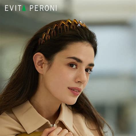 Ободок для волос зубчиками янтарный от Evita Peroni Classic Tortoise