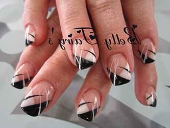ongles en gel noir et blanc - deco-ongle.fr