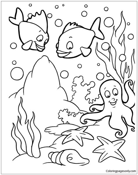 Sea Animals Coloring Page - Free Printable Coloring Pages