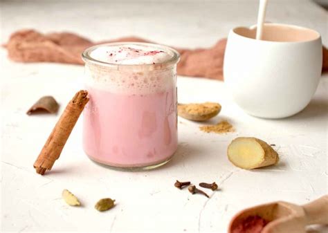 Energizing Pink Latte with Warming Spices - SimplyBeyondHerbs