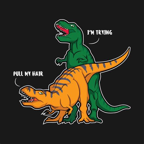 Two T-Rex Sex Dinosaur Tirannosaurus sexual Design - Dinosaur - T-Shirt