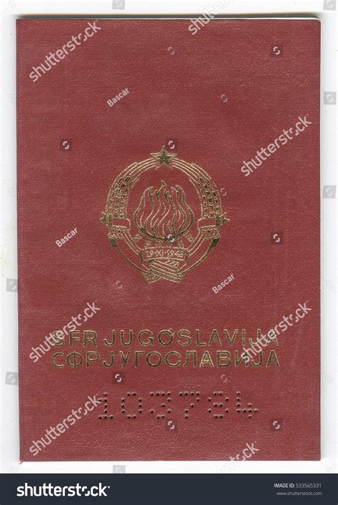 Official Sfrj Yugoslavian Passport Macro Close Stock Photo 533565331 ...