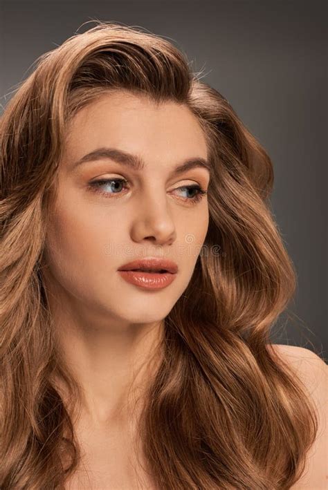 young woman  long wavy stock photo image  banner dapper