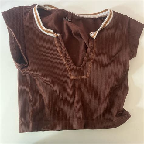 urban outfitters womens brown crop top depop