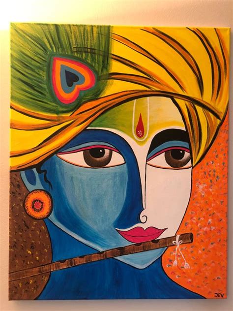 Krishna painting - Dev kala - Paintings & Prints, Ethnic, Cultural ...