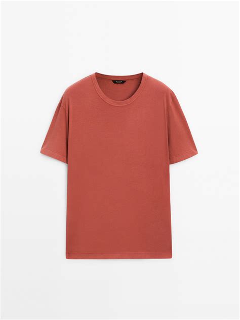 T-shirt en coton effet teinté - Massimo Dutti Belgium
